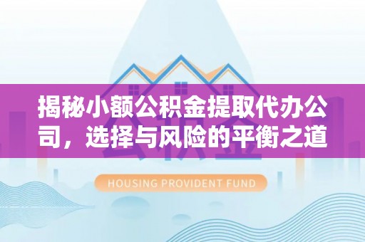 仁寿揭秘小额公积金提取代办公司，选择与风险的平衡之道